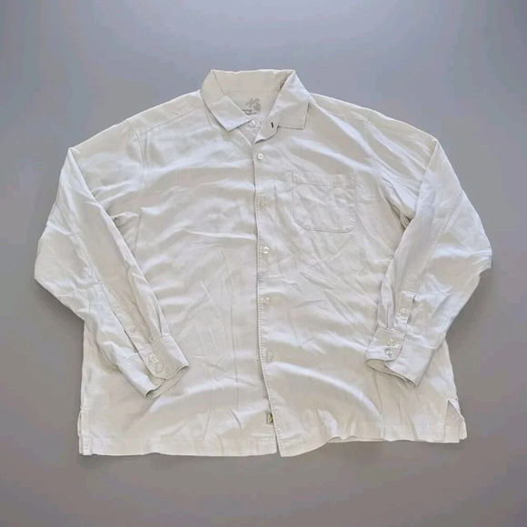 Tommy Bahama Other - Tommy Bahama Shirt Men’s XL Cream 100% Silk Button Up Shirt Hawaiian Camp